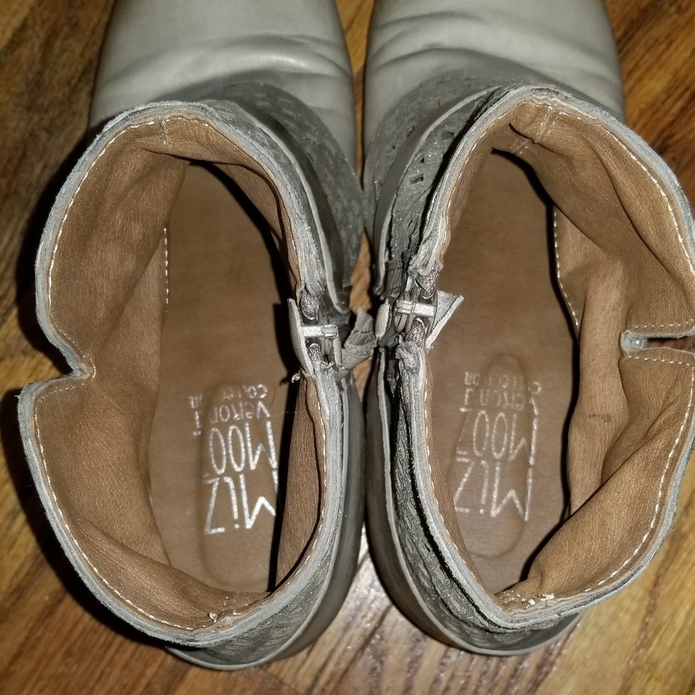 Miz Mooz Silver and Gray Perforated Ankle Boots - Picture 6 of 7